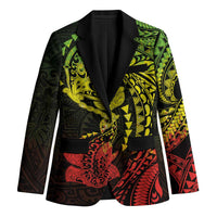 Hawaiian Manta Ray and Hammerhead Shark Tribal Tattoo Blazer with Polynesian Tribal Pattern Reggae Style LT03 Unisex Multicolor - Polynesian Pride