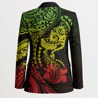 Hawaiian Manta Ray and Hammerhead Shark Tribal Tattoo Blazer with Polynesian Tribal Pattern Reggae Style LT03 - Polynesian Pride