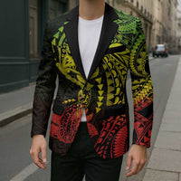 Hawaiian Manta Ray and Hammerhead Shark Tribal Tattoo Blazer with Polynesian Tribal Pattern Reggae Style LT03 - Polynesian Pride