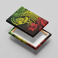 Hawaiian Manta Ray and Hammerhead Shark Tribal Tattoo Canvas Wall Art with Polynesian Tribal Pattern Reggae Style LT03 - Polynesian Pride