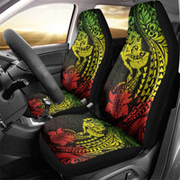 Hawaiian Manta Ray and Hammerhead Shark Tribal Tattoo Car Seat Cover with Polynesian Tribal Pattern Reggae Style LT03 - Polynesian Pride