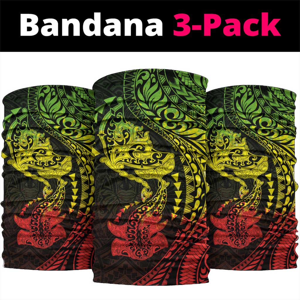 Hawaiian Manta Ray and Hammerhead Shark Tribal Tattoo Neck Gaiter with Polynesian Tribal Pattern Reggae Style LT03 package One Size: 25*50cm Multicolor - Polynesian Pride