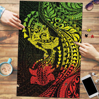 Hawaiian Manta Ray and Hammerhead Shark Tribal Tattoo Puzzle with Polynesian Tribal Pattern Reggae Style LT03 Multicolor - Polynesian Pride