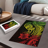 Hawaiian Manta Ray and Hammerhead Shark Tribal Tattoo Puzzle with Polynesian Tribal Pattern Reggae Style LT03 - Polynesian Pride