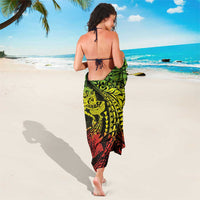 Hawaiian Manta Ray and Hammerhead Shark Tribal Tattoo Sarong with Polynesian Tribal Pattern Reggae Style LT03 - Polynesian Pride