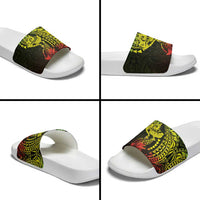 Hawaiian Manta Ray and Hammerhead Shark Tribal Tattoo Slide Sandals with Polynesian Tribal Pattern Reggae Style LT03 - Polynesian Pride