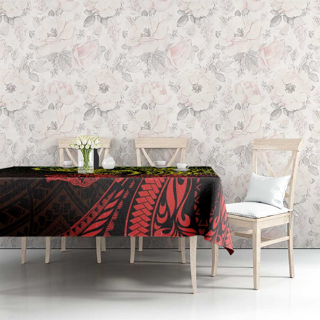 Hawaiian Manta Ray and Hammerhead Shark Tribal Tattoo Tablecloth with Polynesian Tribal Pattern Reggae Style LT03 - Polynesian Pride