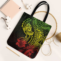Hawaiian Manta Ray and Hammerhead Shark Tribal Tattoo Tote Bag with Polynesian Tribal Pattern Reggae Style LT03 Black Strap One Size Multicolor - Polynesian Pride