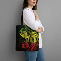 Hawaiian Manta Ray and Hammerhead Shark Tribal Tattoo Tote Bag with Polynesian Tribal Pattern Reggae Style LT03 - Polynesian Pride