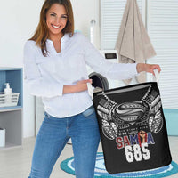 Super Samoa-Six Eight Five to The World Laundry Basket Traditional Samoan Tattoo Black Color LT03 - Polynesian Pride