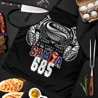 Super Samoa-Six Eight Five to The World Apron Traditional Samoan Tattoo Black Color LT03 Black - Polynesian Pride