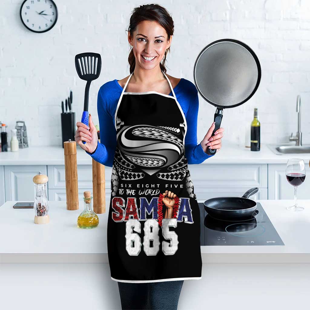 Super Samoa-Six Eight Five to The World Apron Traditional Samoan Tattoo Black Color LT03 - Polynesian Pride