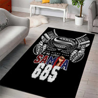 Super Samoa-Six Eight Five to The World Area Rug Traditional Samoan Tattoo Black Color