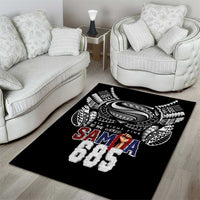 Super Samoa-Six Eight Five to The World Area Rug Traditional Samoan Tattoo Black Color