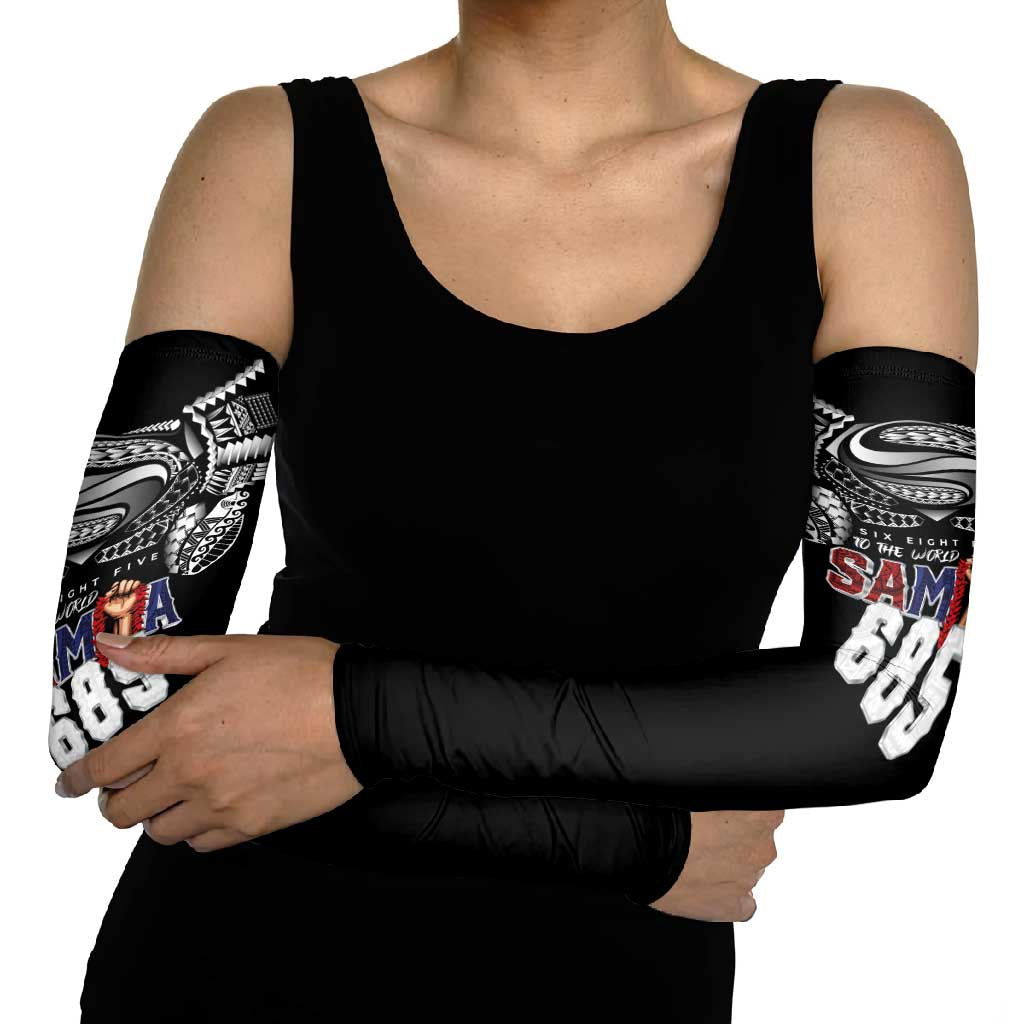 Super Samoa-Six Eight Five to The World Arm Sleeves Traditional Samoan Tattoo Black Color LT03 - Polynesian Pride