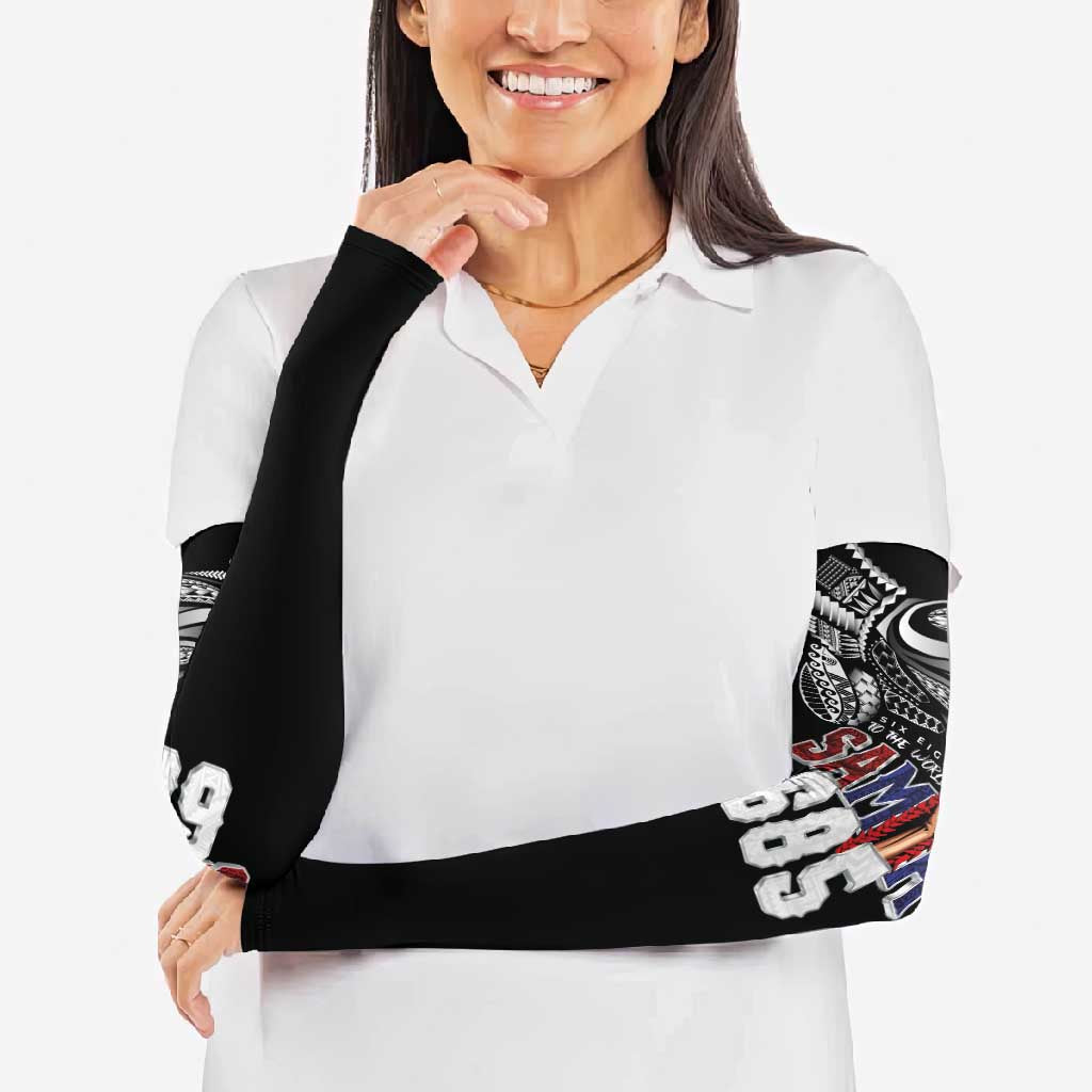 Super Samoa-Six Eight Five to The World Arm Sleeves Traditional Samoan Tattoo Black Color LT03 - Polynesian Pride