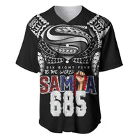 Super Samoa-Six Eight Five to The World Baseball Jersey Traditional Samoan Tattoo Black Color LT03 Black - Polynesian Pride