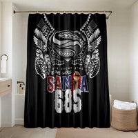Super Samoa-Six Eight Five to The World Bathroom Set Traditional Samoan Tattoo Black Color LT03 Shower Curtain Only Black - Polynesian Pride