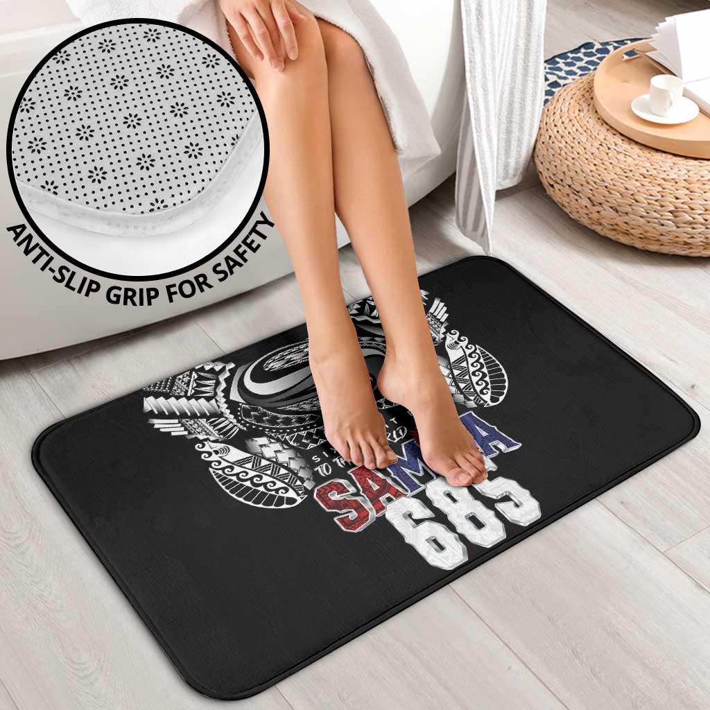 Super Samoa-Six Eight Five to The World Bathroom Set Traditional Samoan Tattoo Black Color LT03 - Polynesian Pride