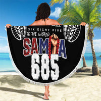 Super Samoa-Six Eight Five to The World Beach Blanket Traditional Samoan Tattoo Black Color LT03 - Polynesian Pride
