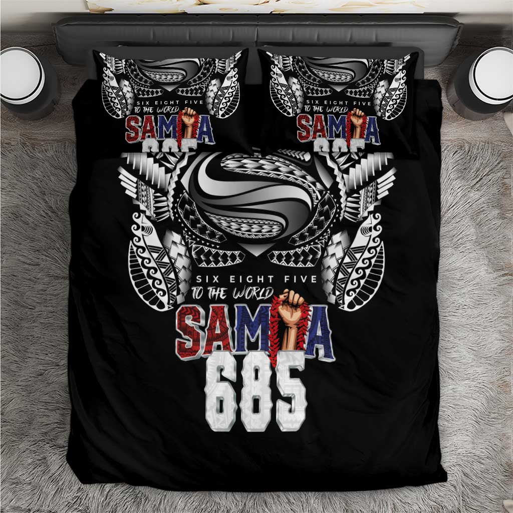 Super Samoa-Six Eight Five to The World Bedding Set Traditional Samoan Tattoo Black Color