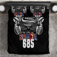 Super Samoa-Six Eight Five to The World Bedding Set Traditional Samoan Tattoo Black Color