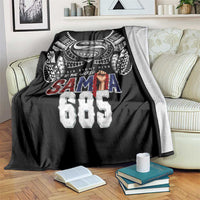 Super Samoa-Six Eight Five to The World Blanket Traditional Samoan Tattoo Black Color
