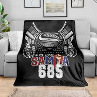 Super Samoa-Six Eight Five to The World Blanket Traditional Samoan Tattoo Black Color