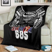 Super Samoa-Six Eight Five to The World Blanket Traditional Samoan Tattoo Black Color