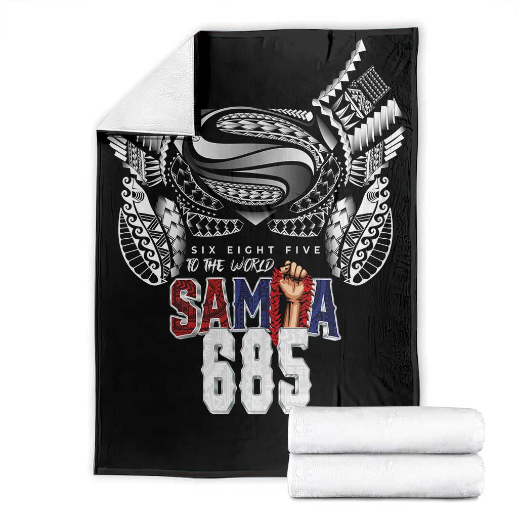 Super Samoa-Six Eight Five to The World Blanket Traditional Samoan Tattoo Black Color