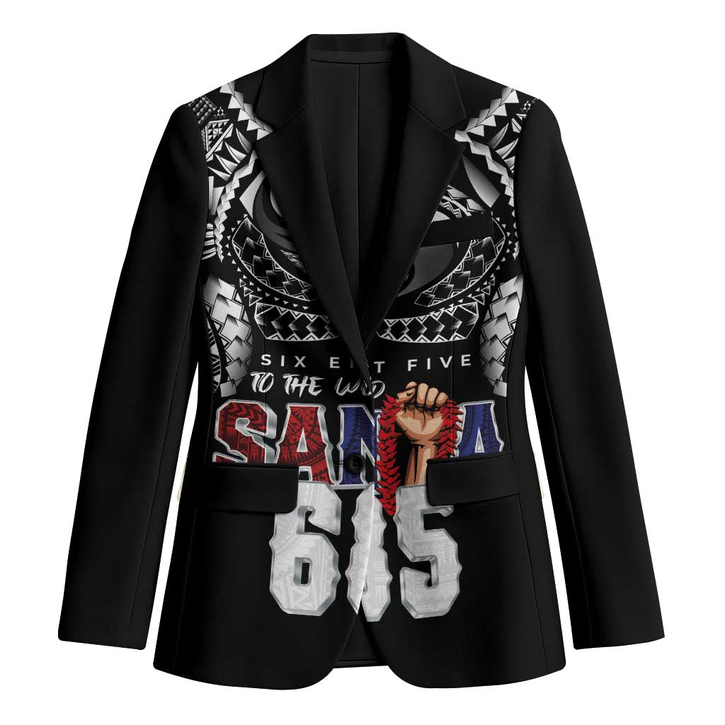 Super Samoa-Six Eight Five to The World Blazer Traditional Samoan Tattoo Black Color