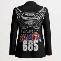 Super Samoa-Six Eight Five to The World Blazer Traditional Samoan Tattoo Black Color