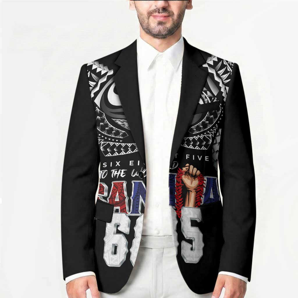 Super Samoa-Six Eight Five to The World Blazer Traditional Samoan Tattoo Black Color