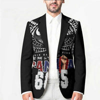 Super Samoa-Six Eight Five to The World Blazer Traditional Samoan Tattoo Black Color