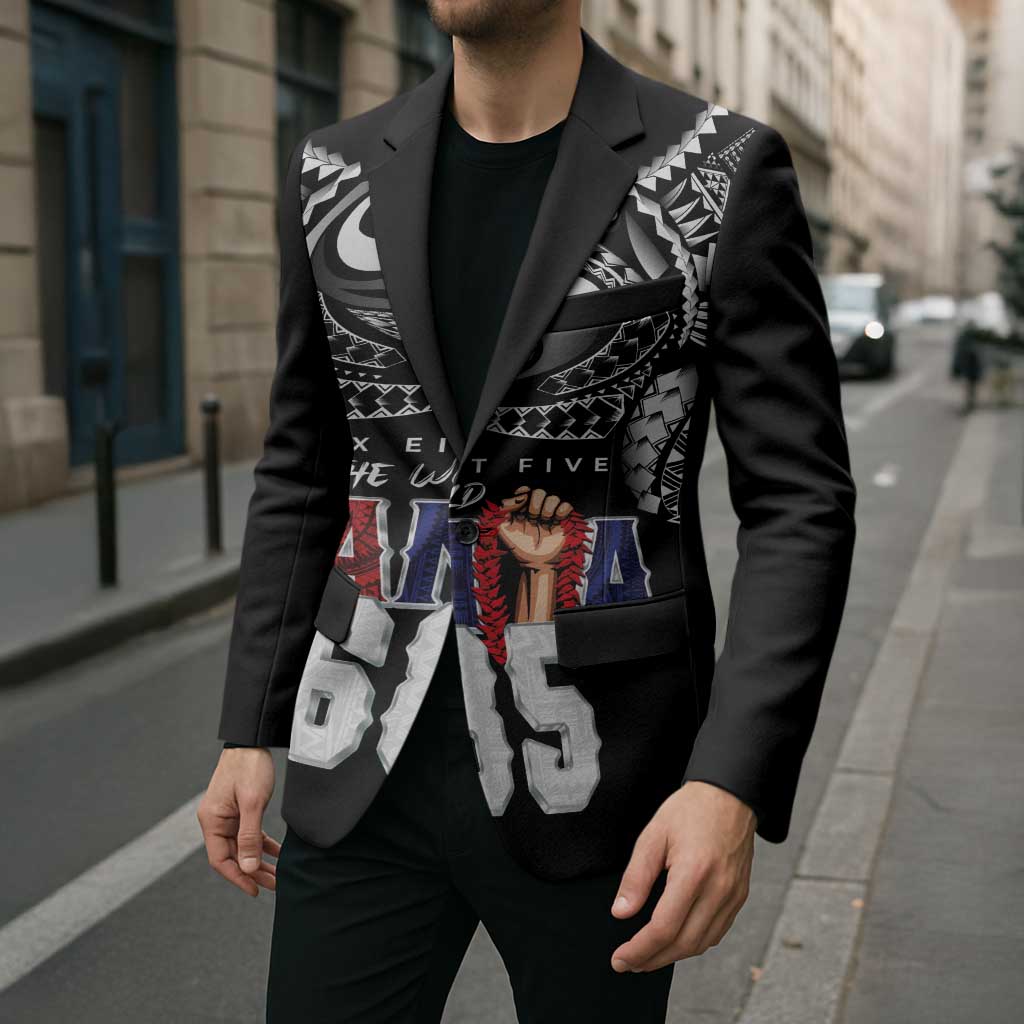 Super Samoa-Six Eight Five to The World Blazer Traditional Samoan Tattoo Black Color