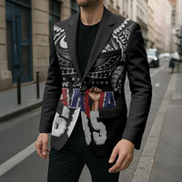 Super Samoa-Six Eight Five to The World Blazer Traditional Samoan Tattoo Black Color