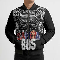 Super Samoa-Six Eight Five to The World Bomber Puffer Jacket Traditional Samoan Tattoo Black Color LT03 - Polynesian Pride