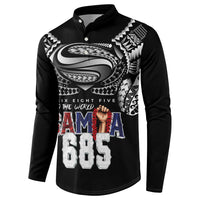 Super Samoa-Six Eight Five to The World Button Sweatshirt Traditional Samoan Tattoo Black Color LT03 - Polynesian Pride