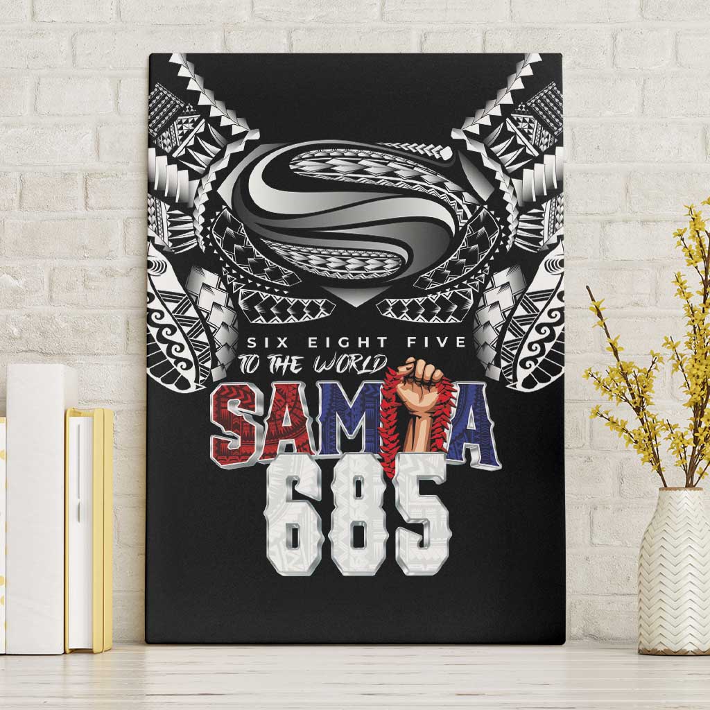 Super Samoa-Six Eight Five to The World Canvas Wall Art Traditional Samoan Tattoo Black Color LT03 Without Frame Black - Polynesian Pride