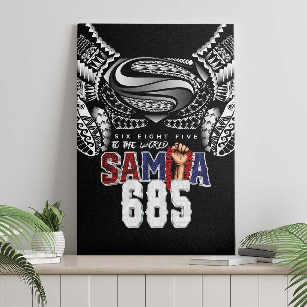 Super Samoa-Six Eight Five to The World Canvas Wall Art Traditional Samoan Tattoo Black Color LT03 - Polynesian Pride