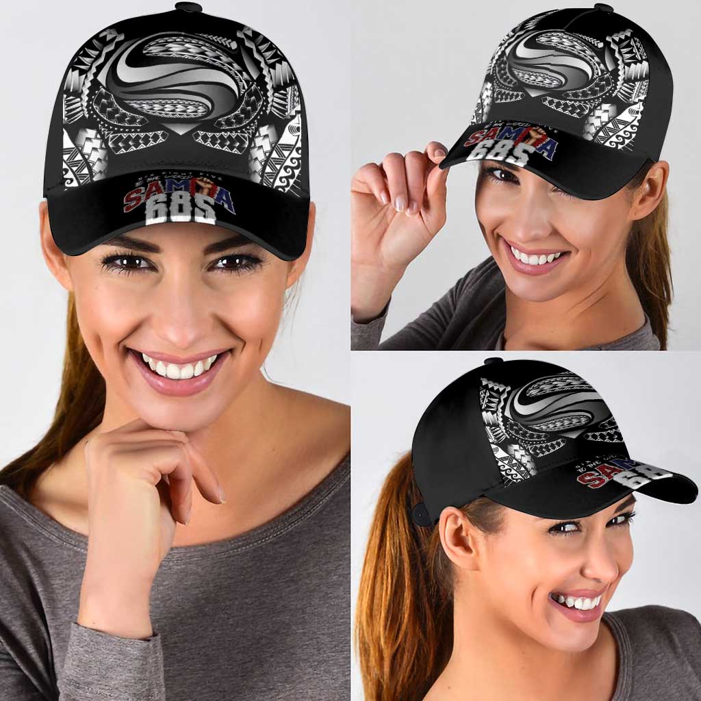Super Samoa-Six Eight Five to The World Classic Cap Traditional Samoan Tattoo Black Color LT03 - Polynesian Pride