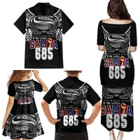 Super Samoa-Six Eight Five to The World Family Matching Puletasi and Hawaiian Shirt Traditional Samoan Tattoo Black Color