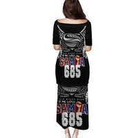 Super Samoa-Six Eight Five to The World Family Matching Puletasi and Hawaiian Shirt Traditional Samoan Tattoo Black Color