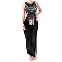 Super Samoa-Six Eight Five to The World Family Matching Tank Maxi Dress and Hawaiian Shirt Traditional Samoan Tattoo Black Color