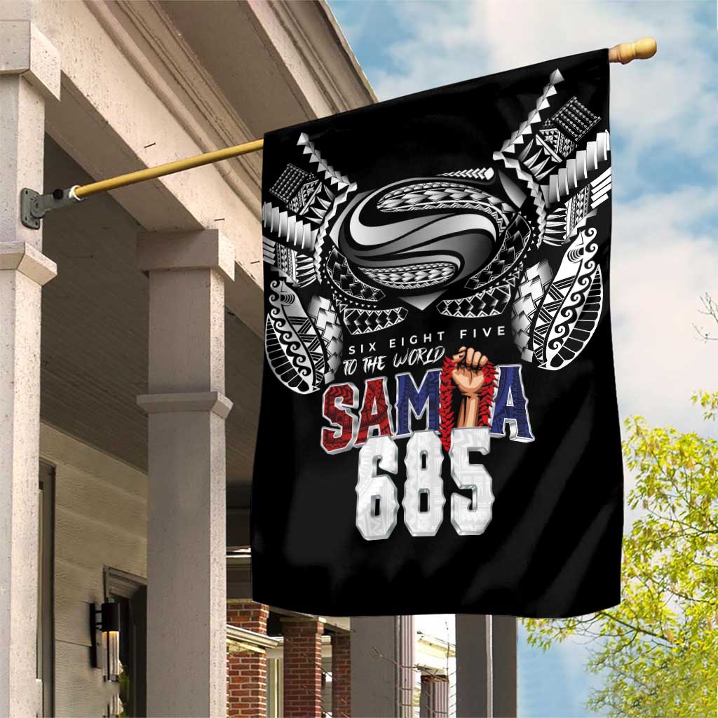 Super Samoa-Six Eight Five to The World Garden Flag Traditional Samoan Tattoo Black Color