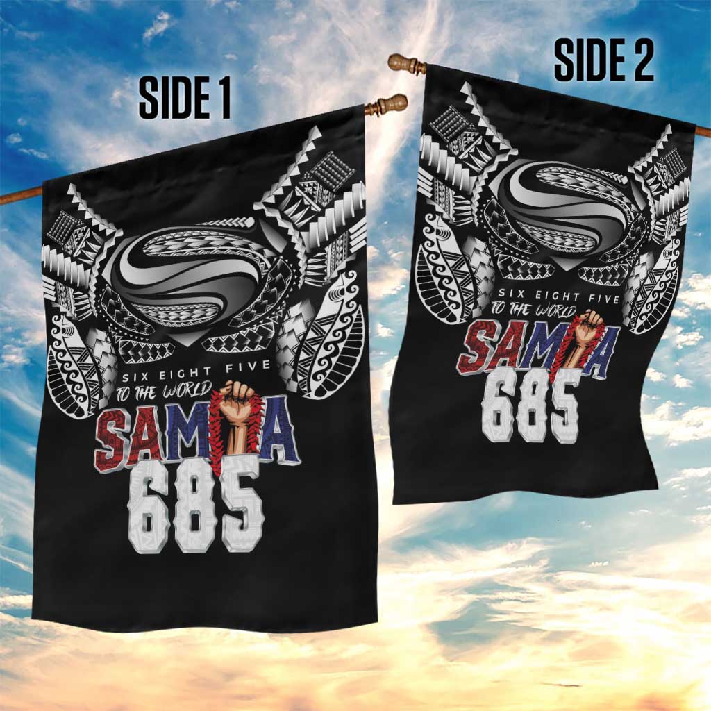 Super Samoa-Six Eight Five to The World Garden Flag Traditional Samoan Tattoo Black Color LT03 - Polynesian Pride