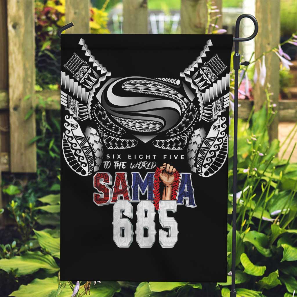 Super Samoa-Six Eight Five to The World Garden Flag Traditional Samoan Tattoo Black Color LT03 Garden Flag Black - Polynesian Pride