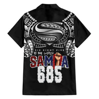 Super Samoa-Six Eight Five to The World Hawaiian Shirt Traditional Samoan Tattoo Black Color