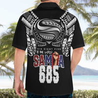 Super Samoa-Six Eight Five to The World Hawaiian Shirt Traditional Samoan Tattoo Black Color