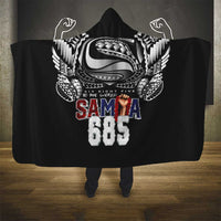 Super Samoa-Six Eight Five to The World Hooded Blanket Traditional Samoan Tattoo Black Color LT03 - Polynesian Pride